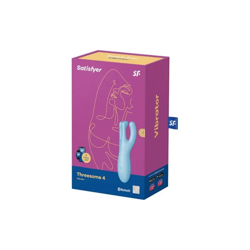 Клиторальный смарт вибратор Satisfyer Threesome 4 Blue с тремя пальчиками