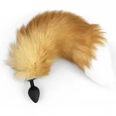 Силиконовая анальная пробка с хвостом из натурального меха Art of Sex size M Red Fox fox