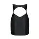 Мини-платье из экокожи Passion CELINE CHEMISE 6XL/7XL, black, шнуровка, трусики в комплекте