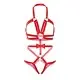 Портупея-тедди из ремней Leg Avenue Studded O-ring harness teddy L Red, экокожа