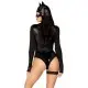 Эротический костюм кошечки Leg Avenue Fierce Feline M, боди, пояс с подвязкой, маска кошки