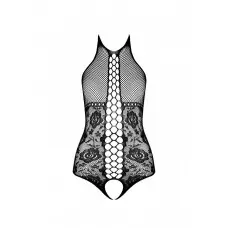 Бодистокинг с имитацией корсетной шнуровки Passion BS094 One Size, red, цветочный узор, с доступом