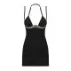 Сорочка Obsessive Selinne chemise & thong XL/2XL Black, стринги, двойные бретели