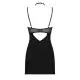 Сорочка Obsessive Selinne chemise & thong XL/2XL Black, стринги, двойные бретели