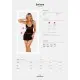 Сорочка Obsessive Selinne chemise & thong XL/2XL Black, стринги, двойные бретели
