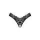 Кружевные стринги Obsessive Donna Dream crotchless thong XS/S Black, открытый доступ