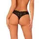 Кружевные стринги Obsessive Donna Dream crotchless thong XS/S Black, открытый доступ