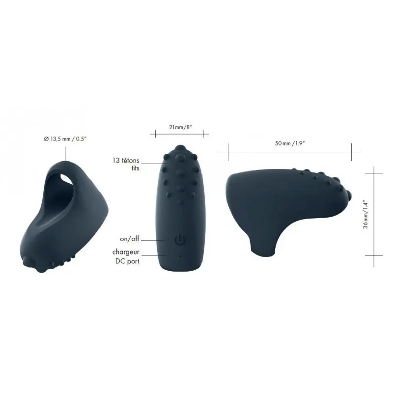 Вибратор на палец Dorcel MAGIC FINGER Black перезаряжаемый, 3 режима работы