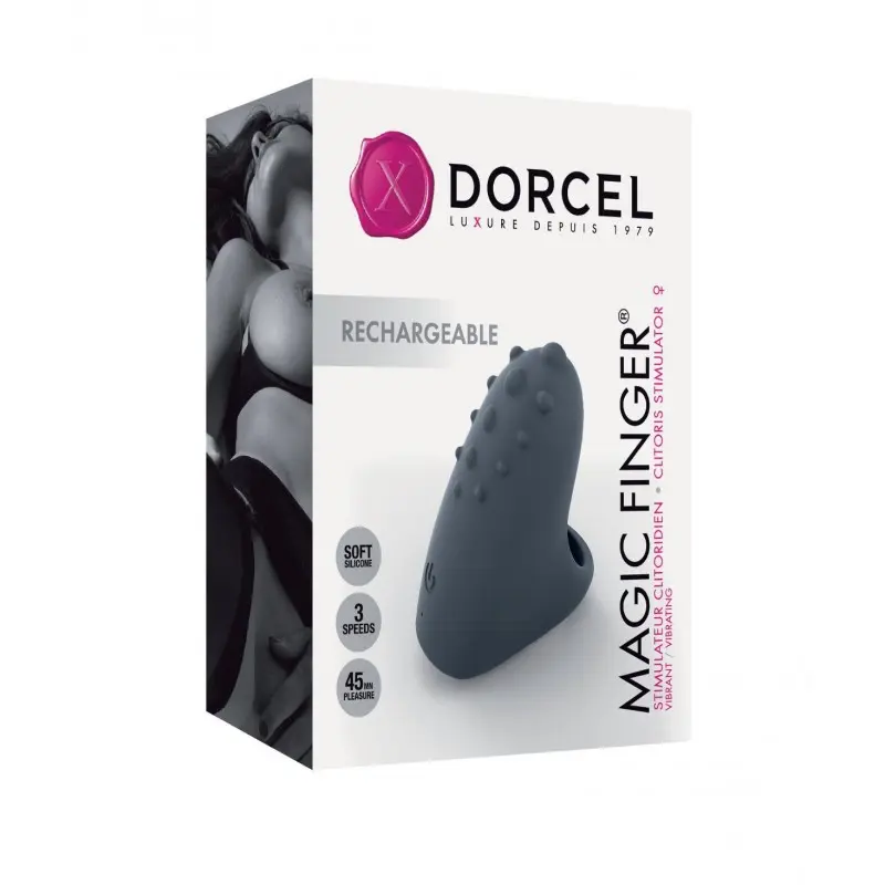 Вибратор на палец Dorcel MAGIC FINGER Black перезаряжаемый, 3 режима работы