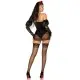 Эротический костюм черной невесты Leg Avenue Heartbreak Bride L, боди, рукава, вуаль, чокер