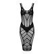 Полупрозрачное платье миди Obsessive D609 dress S/M/L, black