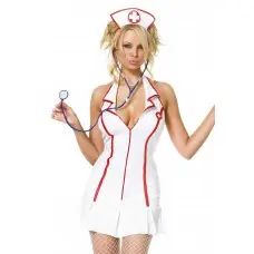 Эротический костюм медсестры Leg Avenue Head Nurse S/M, платье, аксессуар на голову, стетоскоп