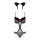 Эротический костюм гепарда Obsessive Gepardina 3 pcs costume L/XL, черный, меховая отделка, монокини
