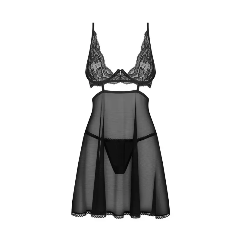 Бэби-долл Obsessive Nutris babydoll & thong XS/S