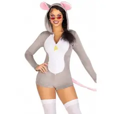 Комбинезон-костюм мышки Leg Avenue Comfy Mouse XS, с капюшоном