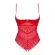 Боди с доступом Obsessive Ingridia crotchless teddy XS/S, красное, открытая грудь