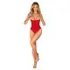 Боди с доступом Obsessive Ingridia crotchless teddy XS/S, красное, открытая грудь