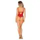 Боди с доступом Obsessive Ingridia crotchless teddy XS/S, красное, открытая грудь