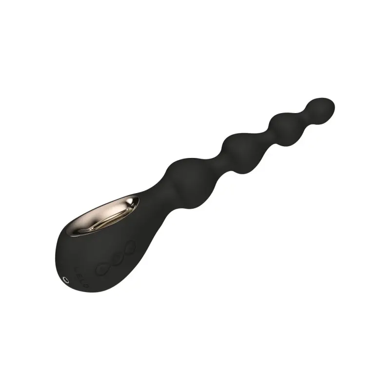 Анальные бусы с вибрацией LELO Soraya Beads Black, разный диаметр бусин, 8 режимов