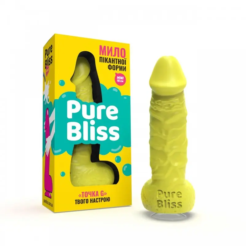 Крафтовое мыло-член с присоской Pure Bliss MINI Yellow, натуральное