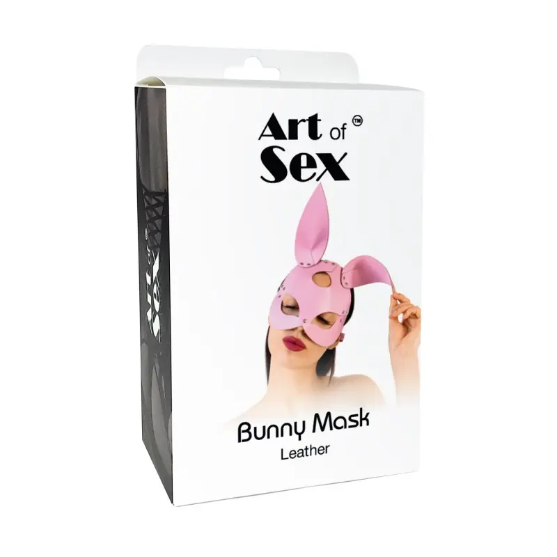 Кожаная маска Зайки Art of Sex - Bunny mask, цвет Красный