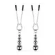 Зажимы для сосков Bedroom Fantasies: Nipple Clamps with Beaded Chain - Silver