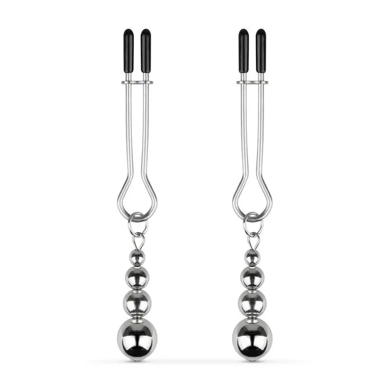 Зажимы для сосков Bedroom Fantasies: Nipple Clamps with Beaded Chain - Silver
