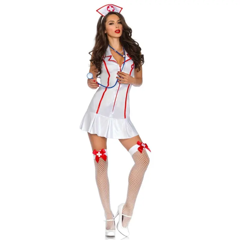Эротический костюм медсестры Leg Avenue Head Nurse M/L, платье, аксессуар на голову, стетоскоп