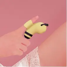 Вакуумный стимулятор с микротоками CuteVibe Beebe Yellow, на палец