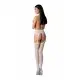 Эротические колготки-бодистокинг с тонкими подвязками Passion S028 One Size, white, открытый доступ