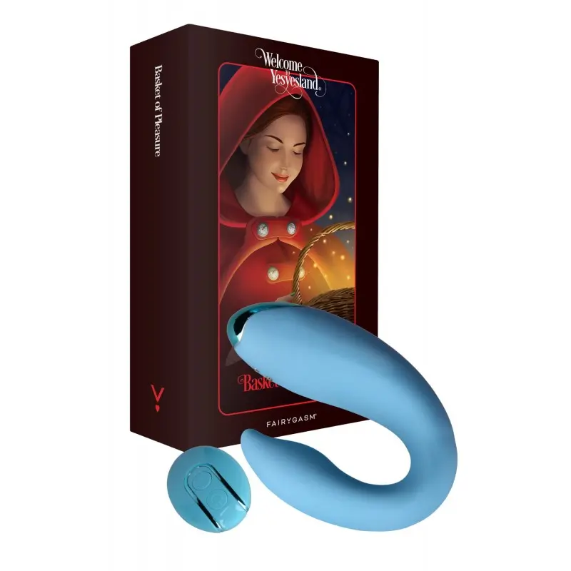 Вибратор для пар FairyGasm PleasureBerry blue, зарядный кейс, пульт ДУ