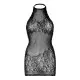 Платье-сетка со стразами Leg Avenue Rhinestone halter mini dress Black, открытая спина, one size