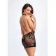 (SALE) Платье Noir Handmade F313 Mythos mini flocked mesh dress with jewelry rhinestone chain - M