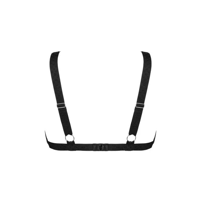 Кружевной бюстгальтер с треугольной чашкой Obsessive Estiqua bra M/L, черный, широкие лямки