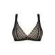 Кружевной бюстгальтер с треугольной чашкой Obsessive Estiqua bra M/L, черный, широкие лямки