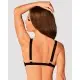 Кружевной бюстгальтер с треугольной чашкой Obsessive Estiqua bra M/L, черный, широкие лямки