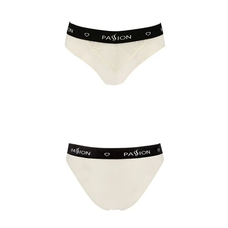 Трусики с широкой резинкой и кружевом Passion PS001 PANTIES S, ecru