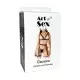 Сексуальный набор гартеры и портупея Art of Sex - Geneva украшенные кольцами, Натуральная кожа, XS-M