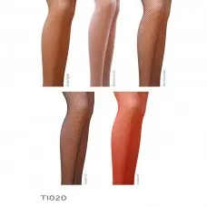 Колготки в сіточку без виділених трусиків Passion TI020 типу Кабаретка 3/4 (fishnet), nero