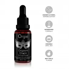Возбуждающие капли для клитора Orgie Orgasm Drops Intense, 30 мл, тепло-холод, вкус яблока