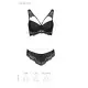 Комплект из эко-кожи с кружевом Passion LOONA SET L/XL, black, бра и трусики