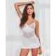 Пеньюар Obsessive Alissium chemise & thong, XS/S, кружевной лиф, стринги в комплекте