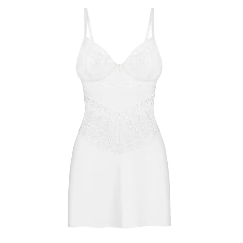 Пеньюар Obsessive Alissium chemise & thong, XS/S, кружевной лиф, стринги в комплекте