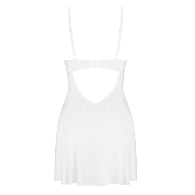 Пеньюар Obsessive Alissium chemise & thong, XS/S, кружевной лиф, стринги в комплекте