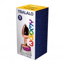 Металева анальна пробка Wooomy Tralalo Rose Gold Metal Plug Magenta S, діаметр 2,8 см, довжина 7 см