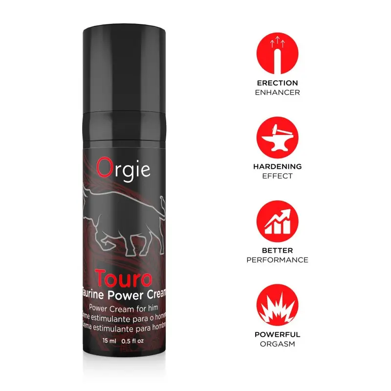 Крем для усиления эрекции Orgie Touro Power Cream, 15 мл, с таурином, гинкго и корнем женьшеня
