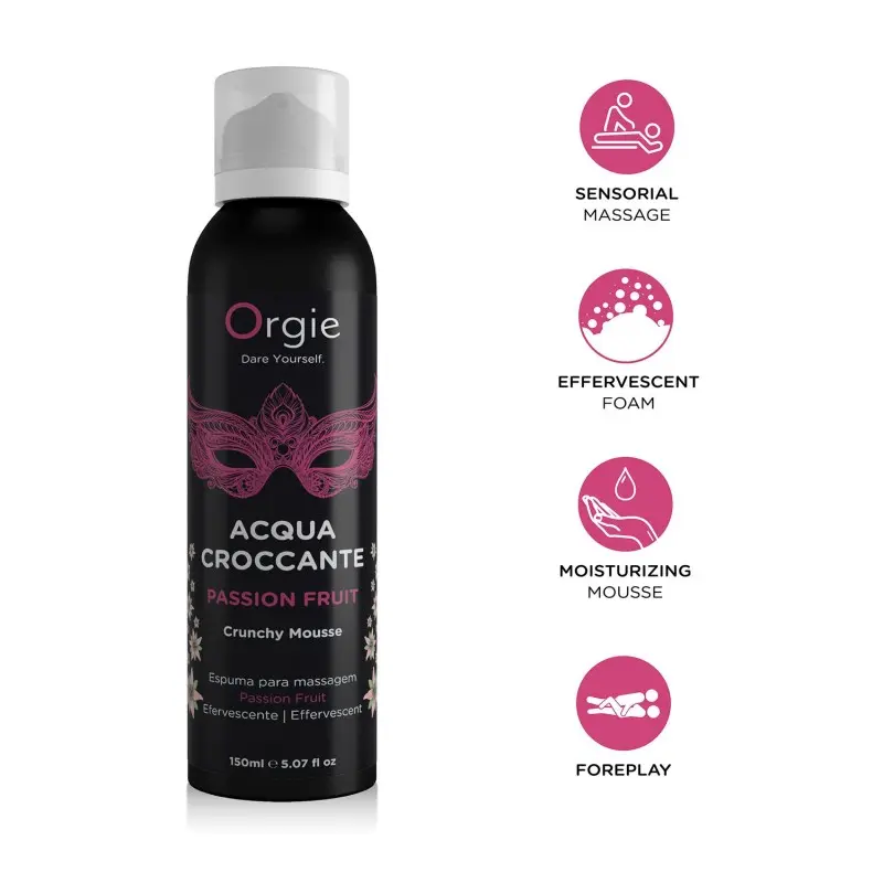 Массажная пенка Orgie – Acqua Croccante Passion Fruit (150 мл), эффект лопающихся пузырьков