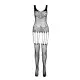 Бодистокинг Passion ECO BS001 One Size black, с доступом, имитация подвязок, флористический декор