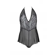 Боді Passion LEAFA BODY black, XXL/XXXL на зав'язках, м'яка чашка, низ у вигляді шортиків