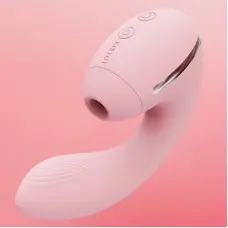 Вакуумний вібратор KISSTOY Tina Mini Pink, вагінально-кліторальний